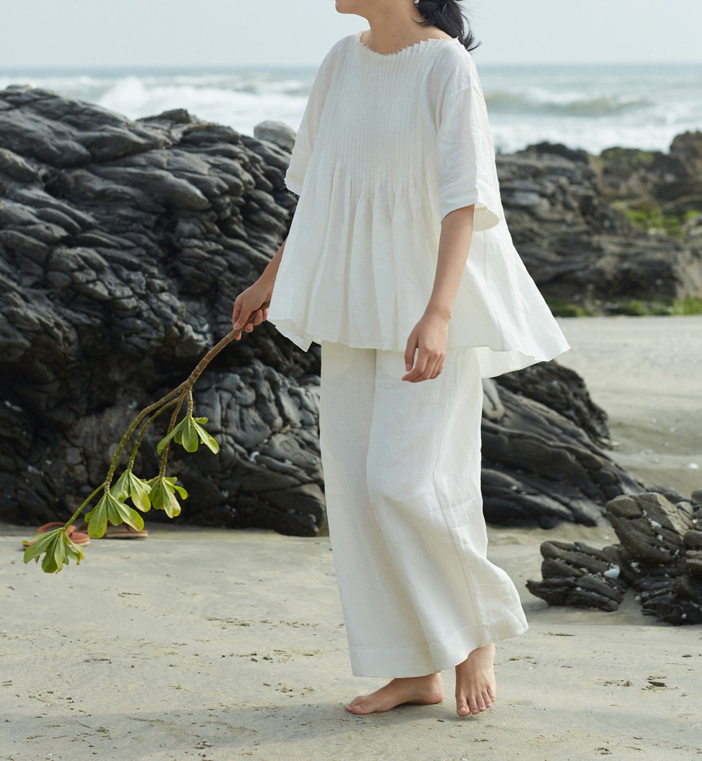 edoa Wide Leg Linen Trousers