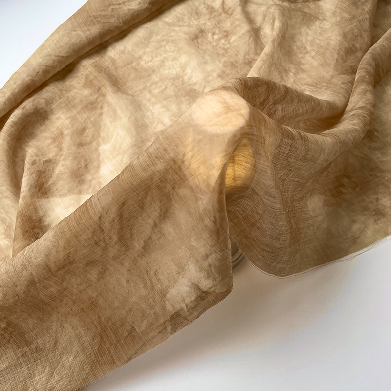Hand-pintucked Distressed Linen Rayon blend Qipao to0278 E092