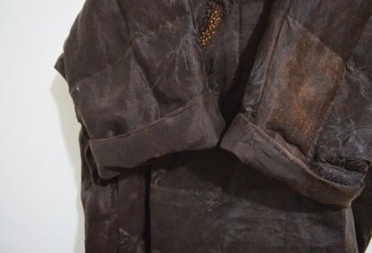Mud Silk Linen Jacquard Goose Down Hanfu Coat co0185 X015