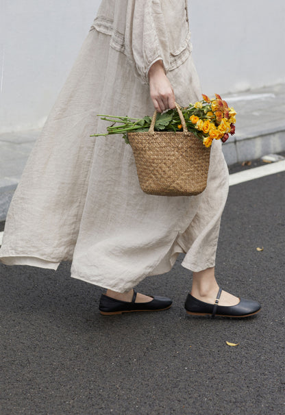 edoa Low Waist Flax Linen Dress
