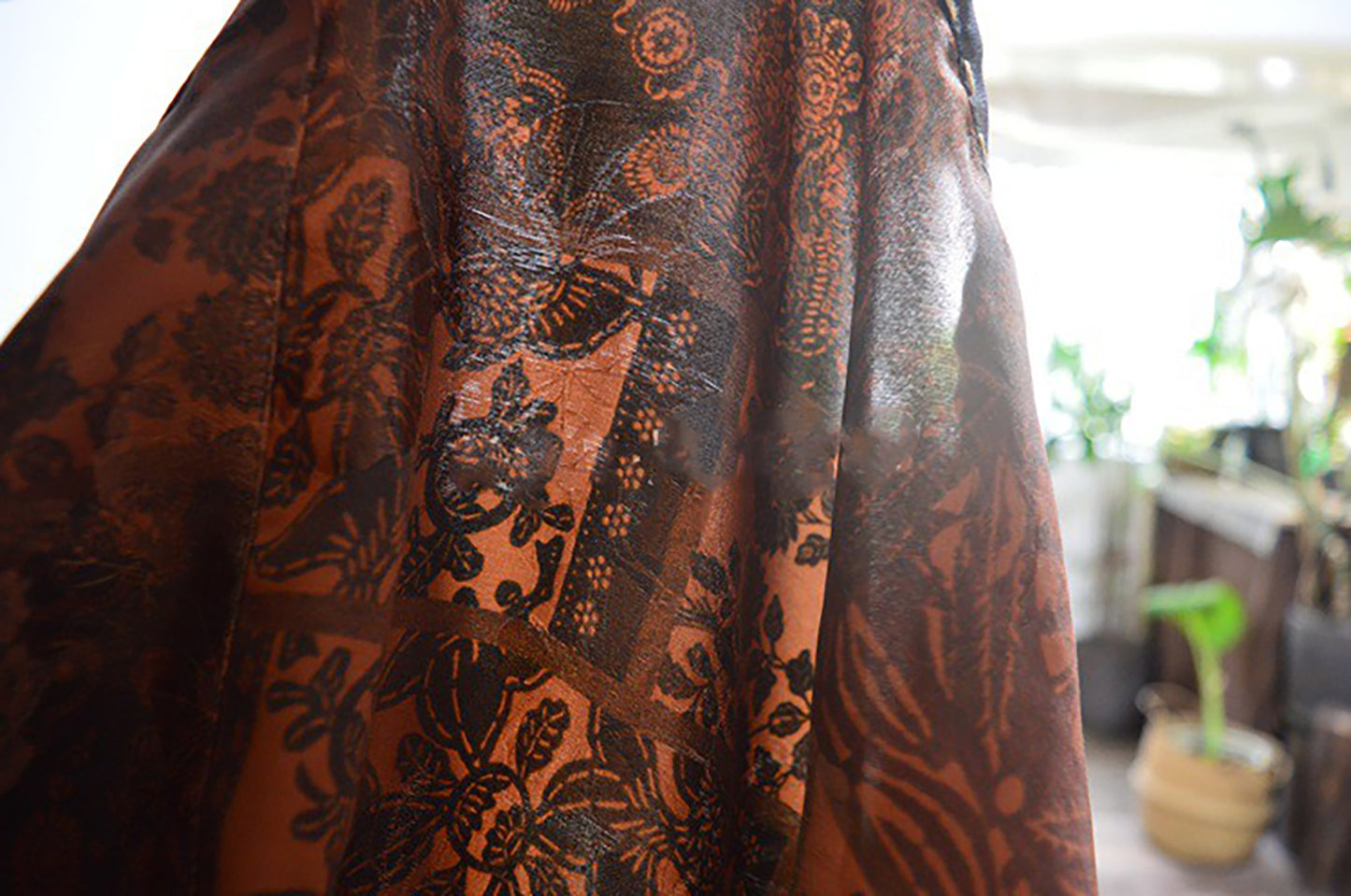 Reversible Printed Mud Silk Dress with Chinese Paper Cutting Pattern dr0142 X273