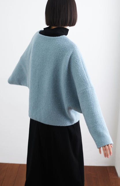 edoa Boiled Wool Oversized Bat Sleeve Pullover Jacket