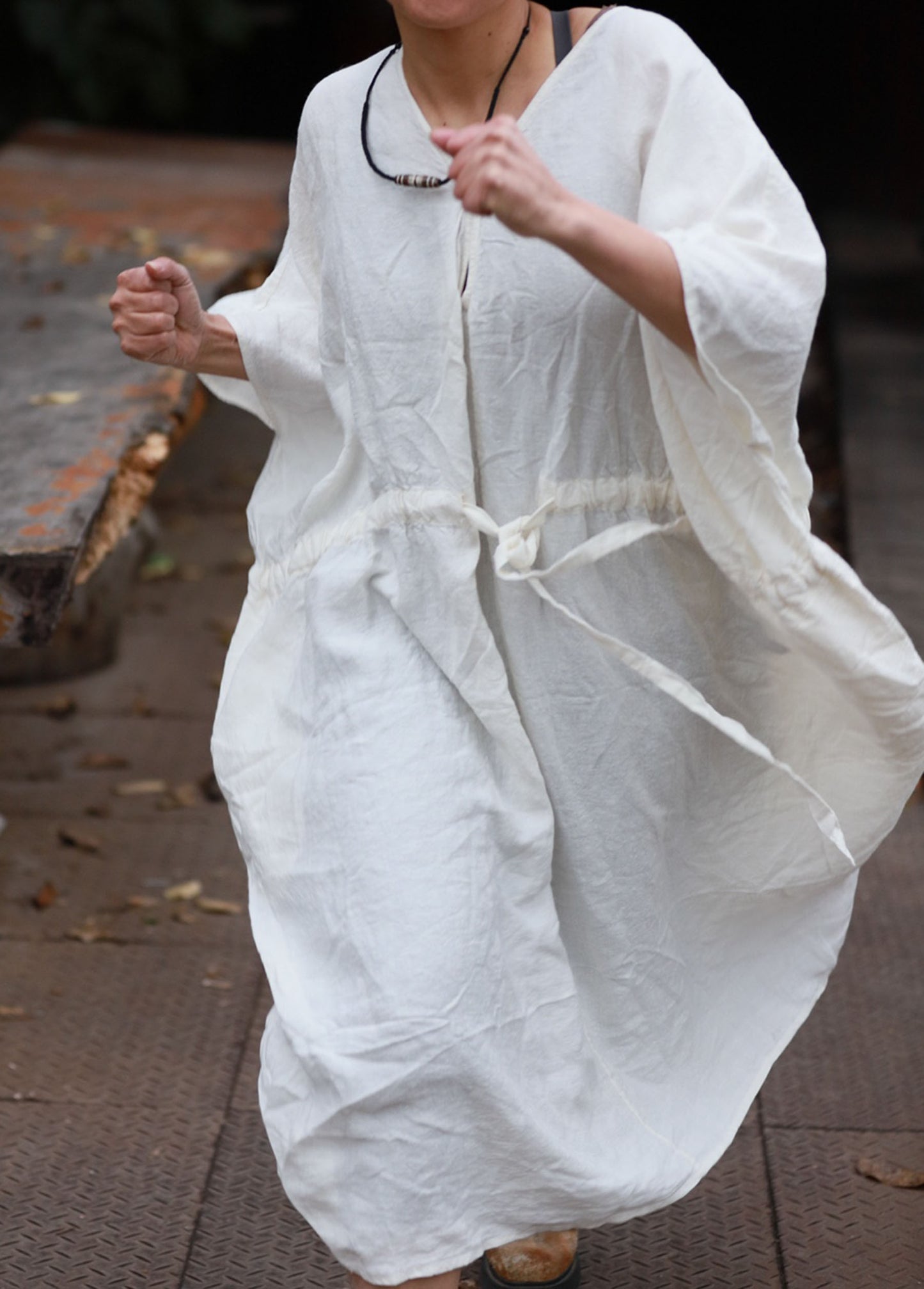 edoa Oversized Linen Bohemian Dress