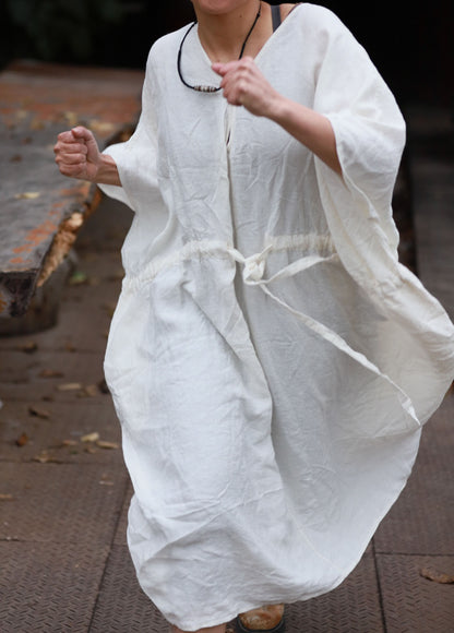 edoa Oversized Linen Bohemian Dress