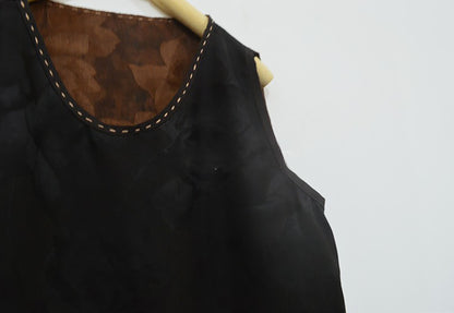 Reversible Printed Mud Silk Jacquard Tank to0135 X156