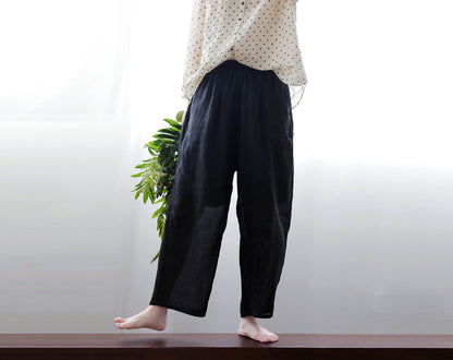 edoa High Counted Ramie Crop Pants