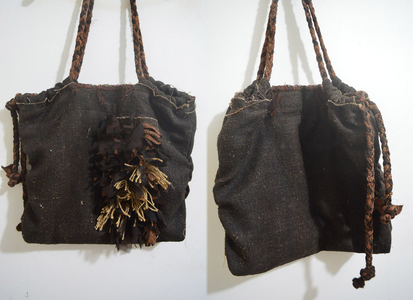 edoa Mud Tussah Silk Fringe Bag 