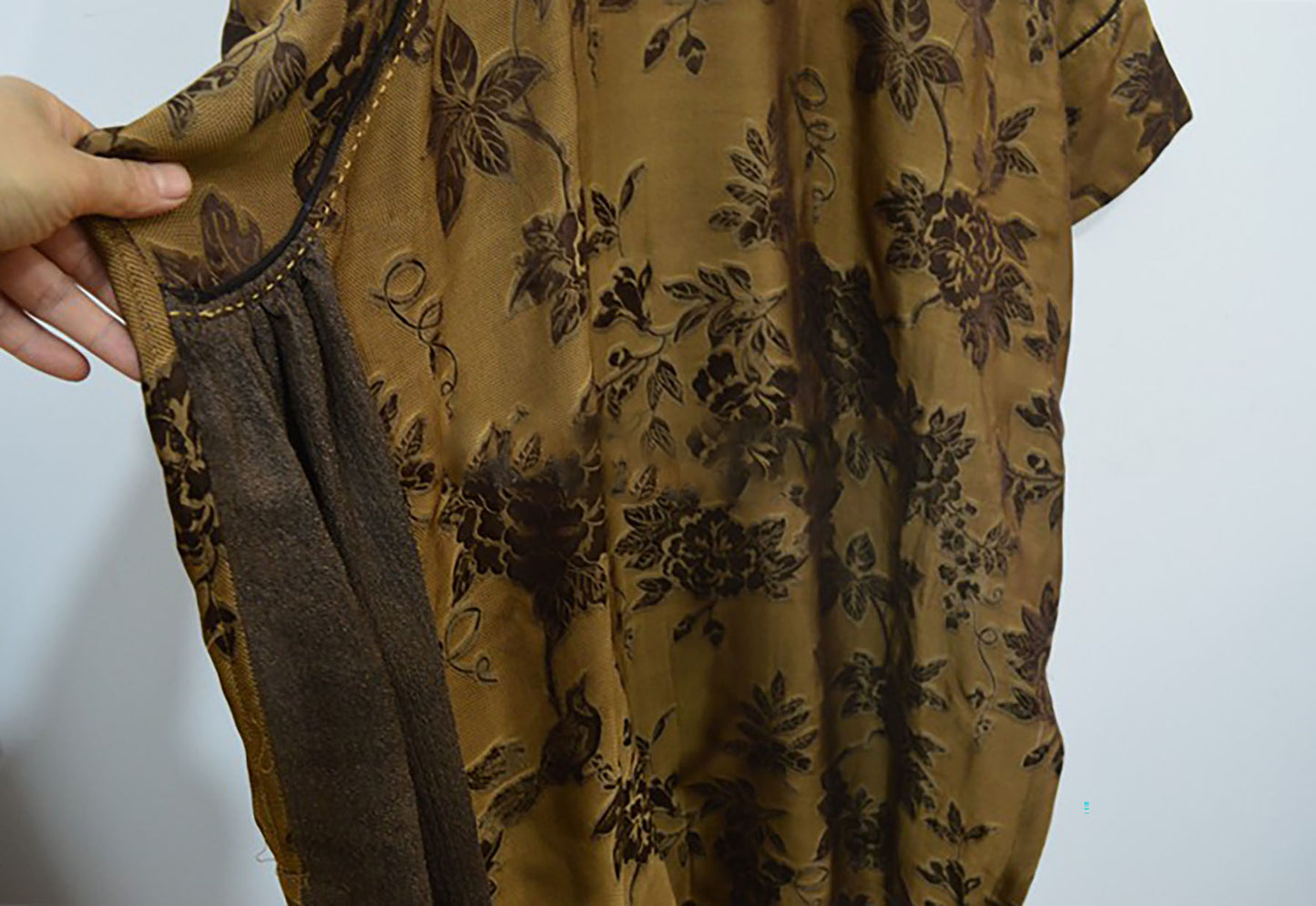 Oversized Mud Silk Jacquard Modified Qipao dr0162 X159