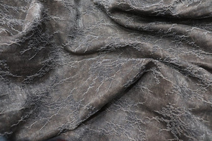 Mud Noil Silk Rayon Blend Jacquard Cocoon Coat co0193 V903