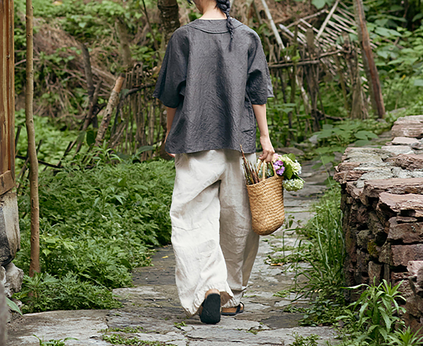 edoa Eco Dyed Dupioni Tussah Silk Blouse