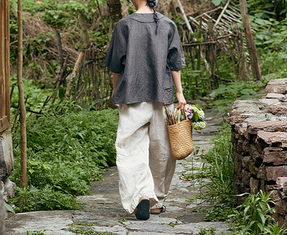 edoa Eco Dyed Dupioni Tussah Silk Blouse