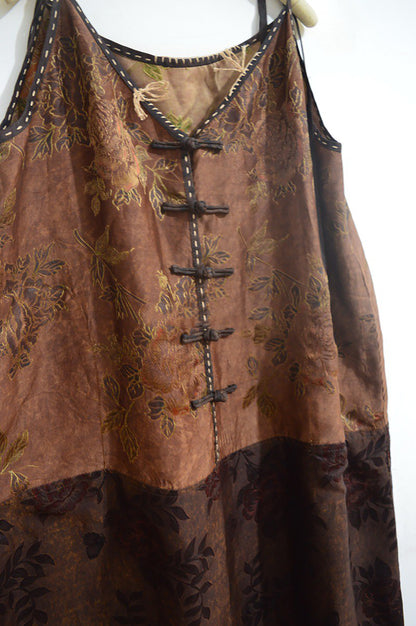 Two-tone Mud Silk Song Brocade Slip Dress dr0136 X284
