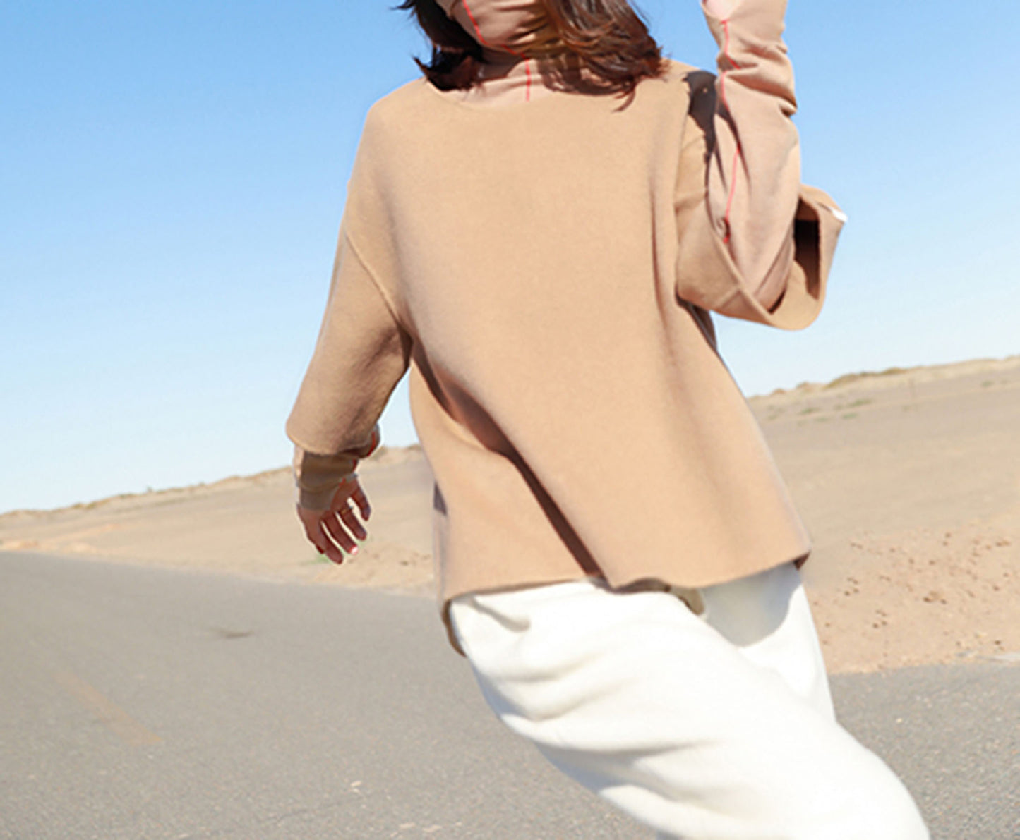 edoa Double Faced Wool Pullover Coat 