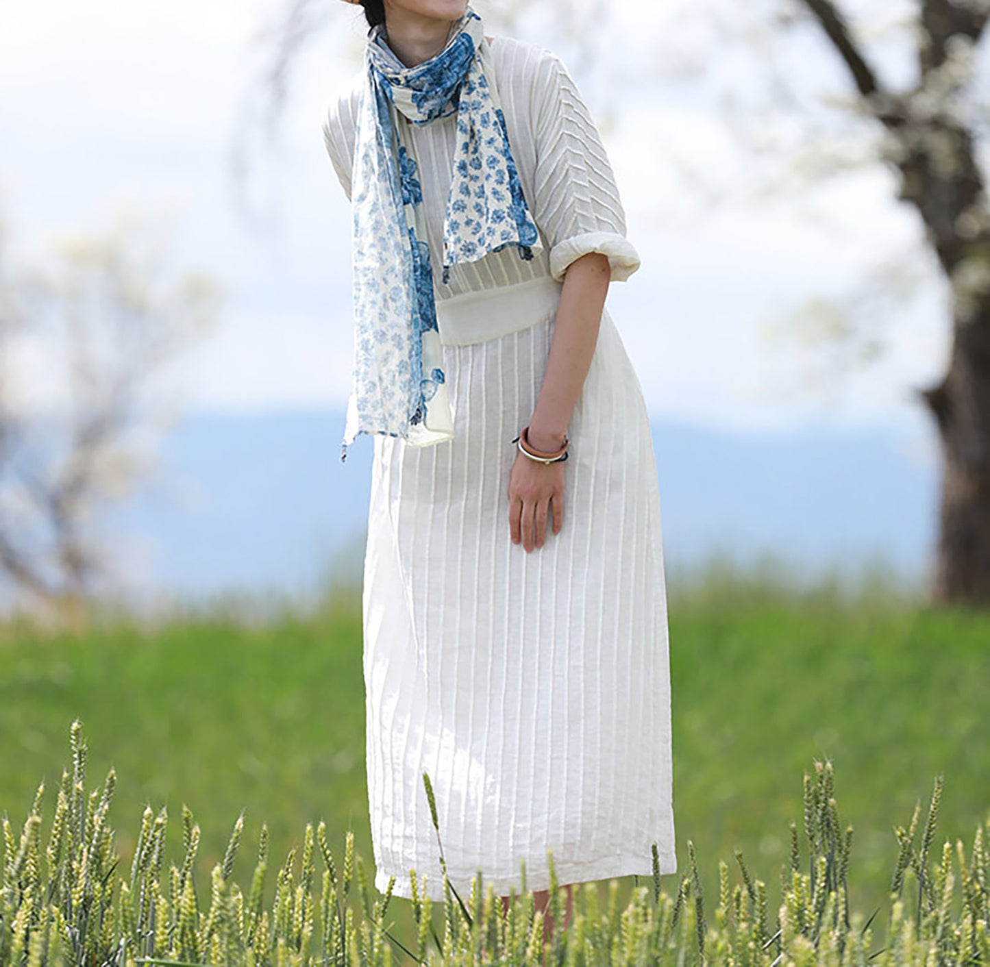 edoa Hand-pintucked Linen Dress