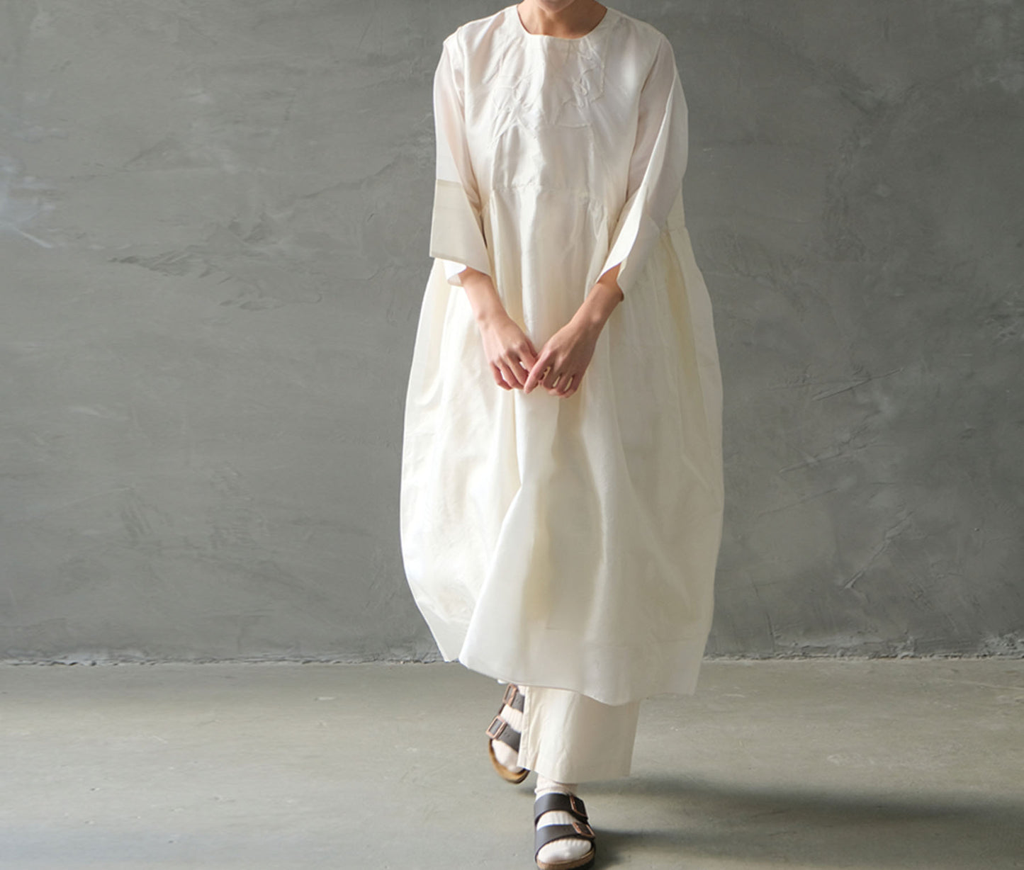 edoa Dupion Silk Minimalist Dress