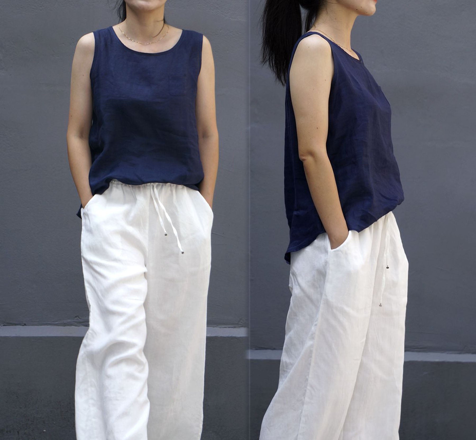 edoa High Count Ramie Sleeveless Tank
