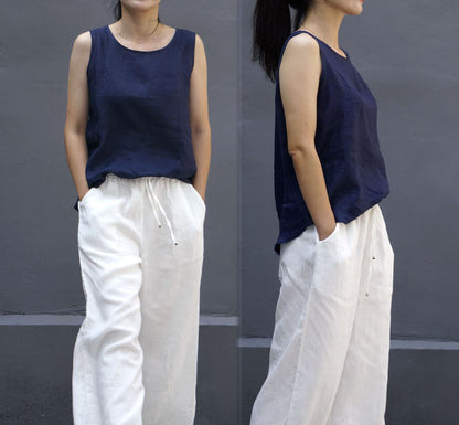edoa High Count Ramie Sleeveless Tank