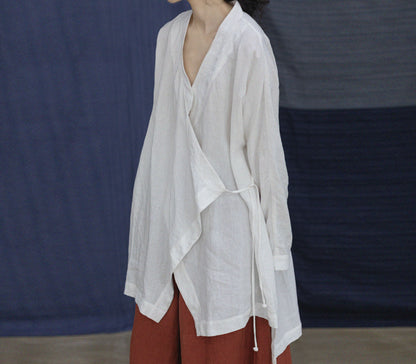 edoa Chinese Style Linen Top