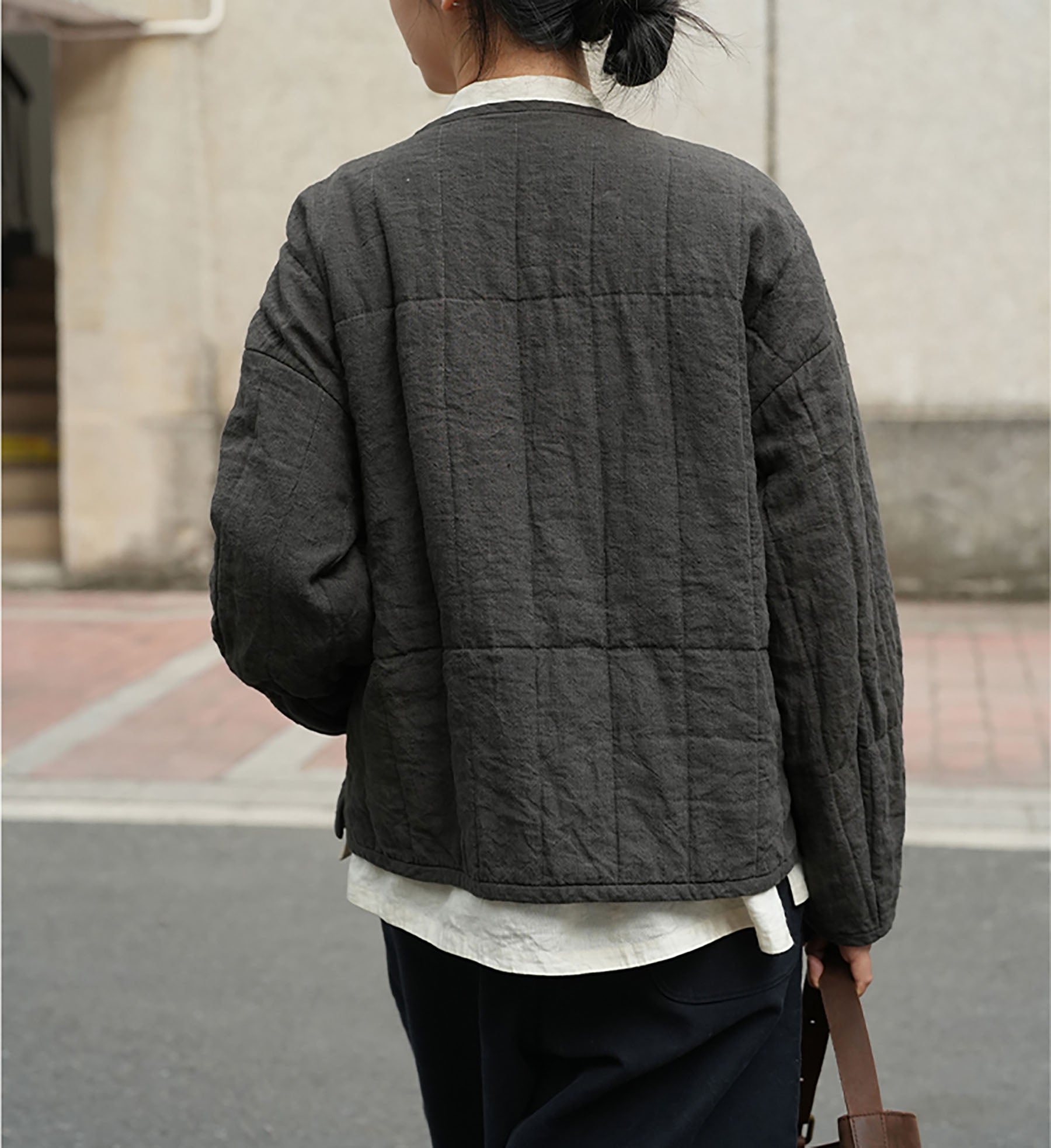 EDOA Yarn-dyed Linen Hand Quilted Jacket