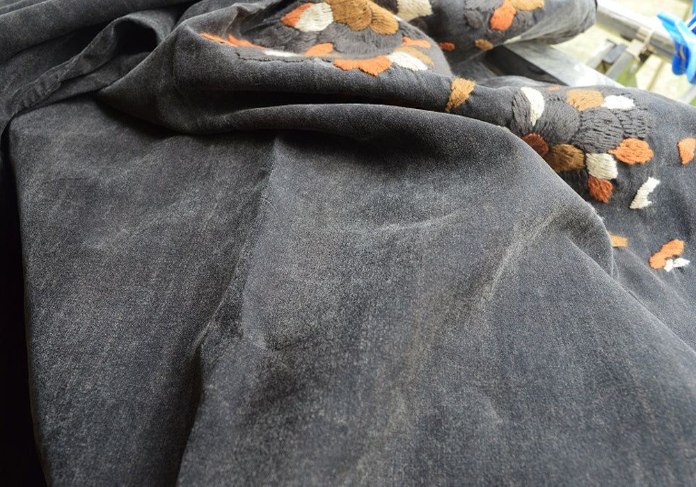 edoa Hand Embroidered Mud Silk Dress
