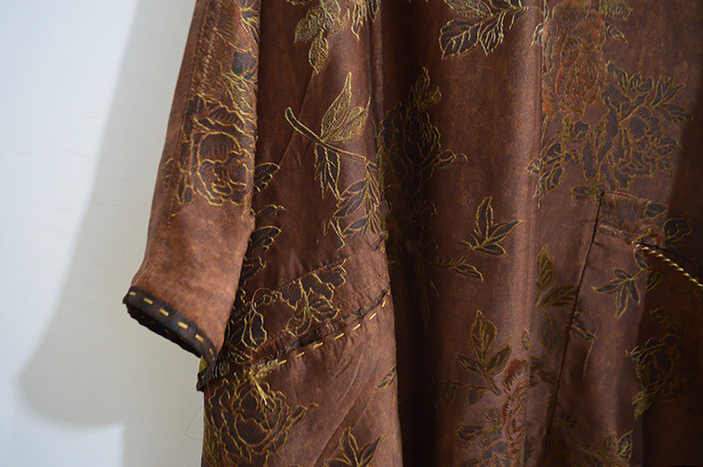 Reversible Mud Silk Song Brocade V-neck Dress dr0137 X283