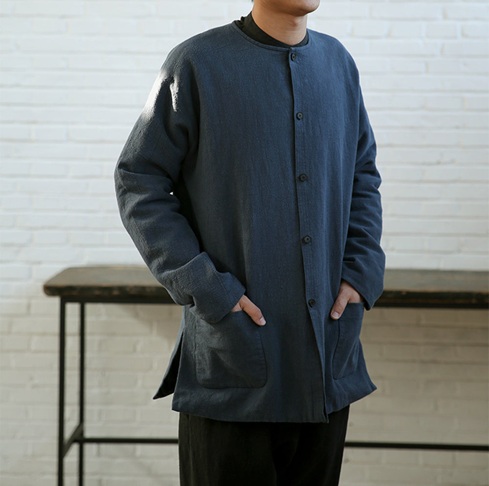 edoa Collarless Blend Padded Tang Suit