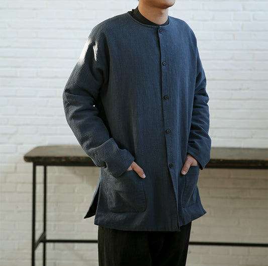 edoa Collarless Blend Padded Tang Suit