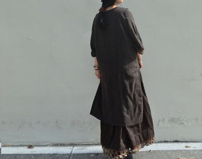 edoa Loose Fitting Mud Tussah Silk Tank Dress