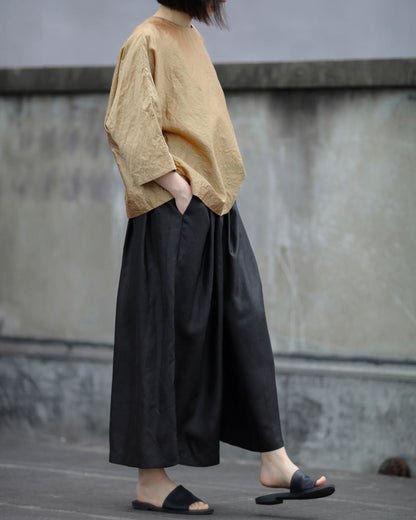 edoa Golden Dupioni Silk Shirt