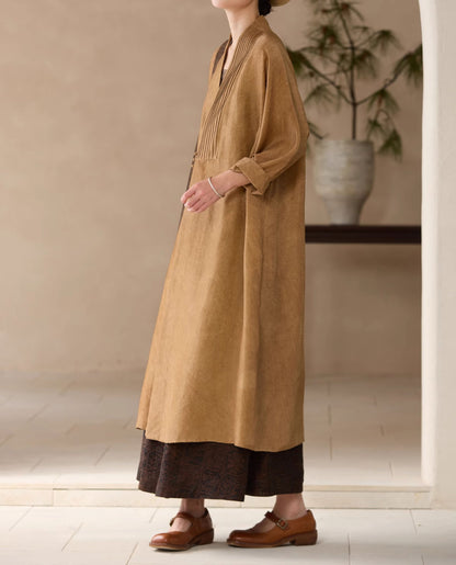 edoa Distressed Plant Dye Silk Charmeuse Coat