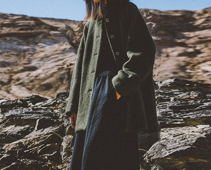 edoa Winter Boiled Wool Oversized Jacket