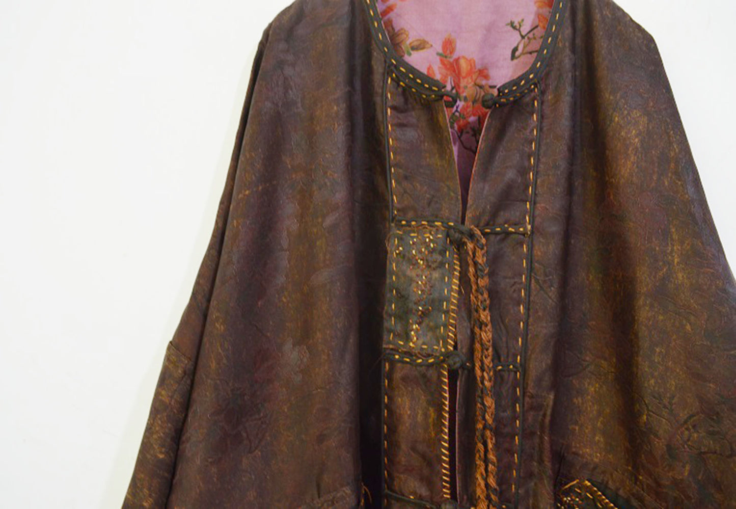Reversible Mud Silk Song Brocade Chinese Coat co0151 A966