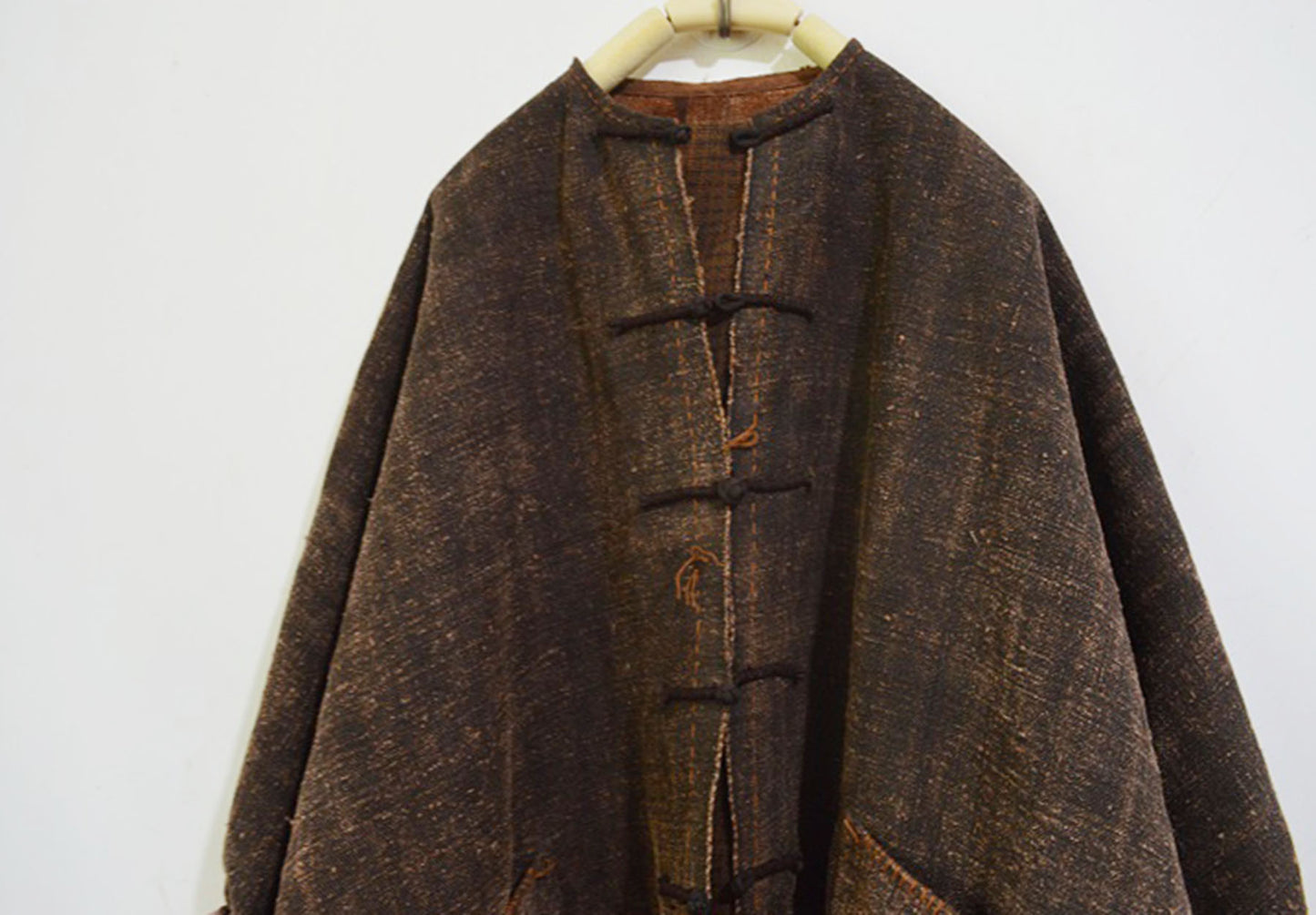 Hand Woven Mud Tussah Silk Chinese Coat co0099 A708