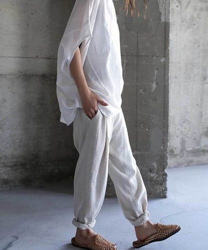 edoa Oversized Minimalist Linen Blouse
