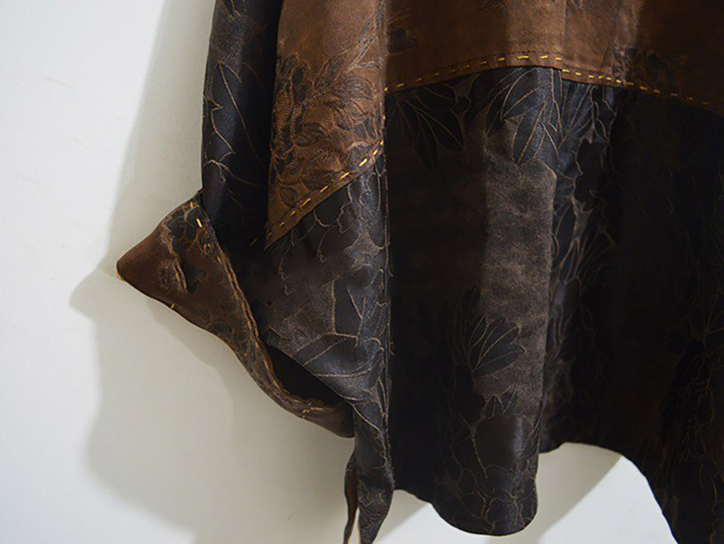 edoa Mud Silk Jacquard Patchwork Pullover
