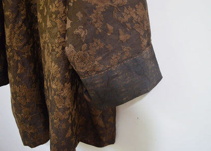 Plant Dyed Silk Wool Blend Jacquard  Coat co0164 A959