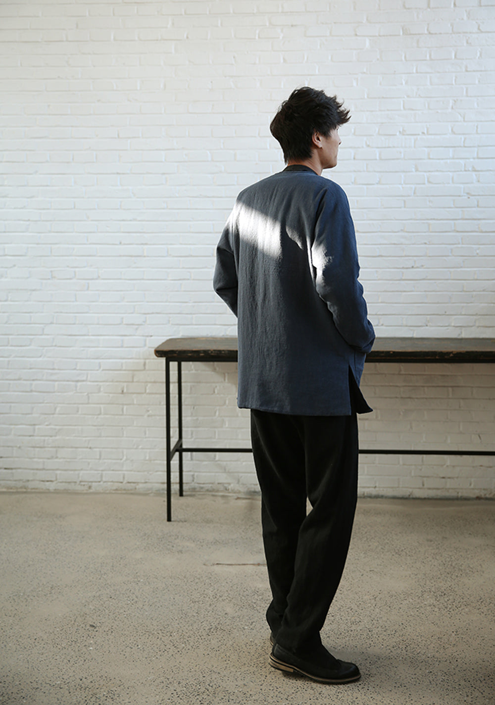 edoa Collarless Blend Padded Tang Suit