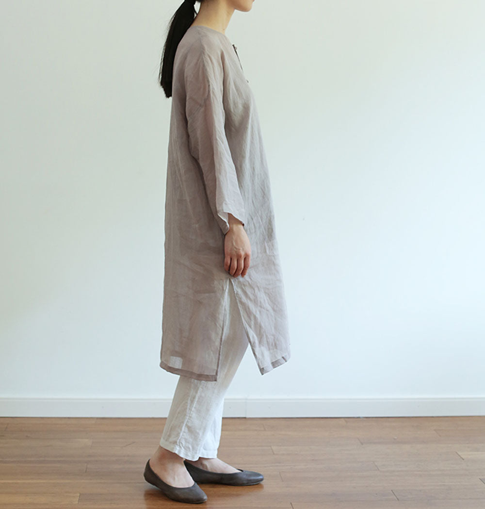edoa Minimalist Super Thin Ramie Linen Top