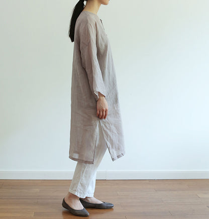 edoa Minimalist Super Thin Ramie Linen Top