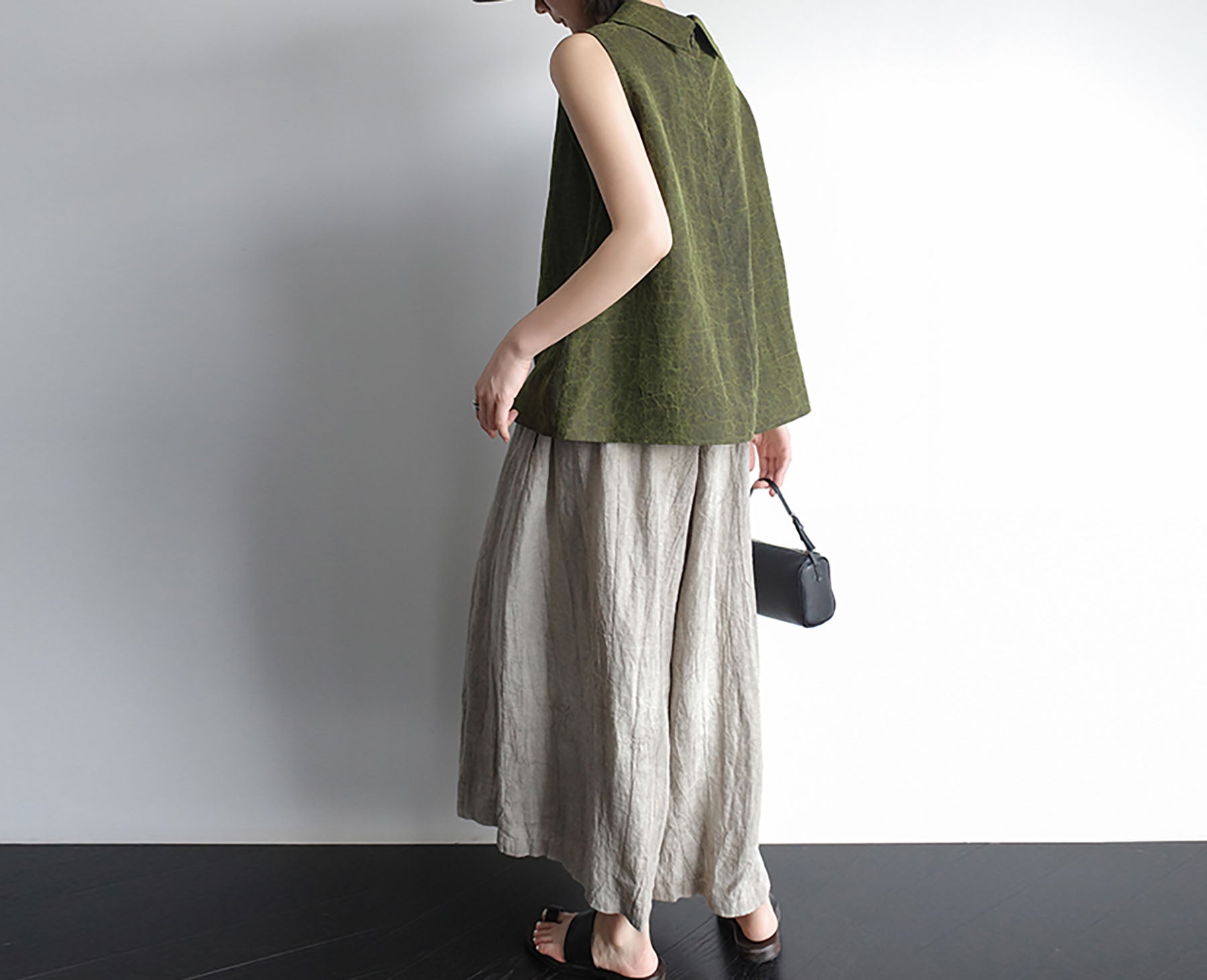 edoa Tie Dyed Linen Go to Town Culotte Pants