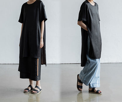 edoa Loose Fitting Mud Silk Crepe Satin Tunic