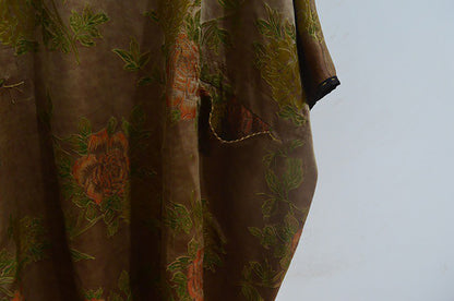 Reversible Mud Silk Song Brocade V-neck Dress dr0137 X283