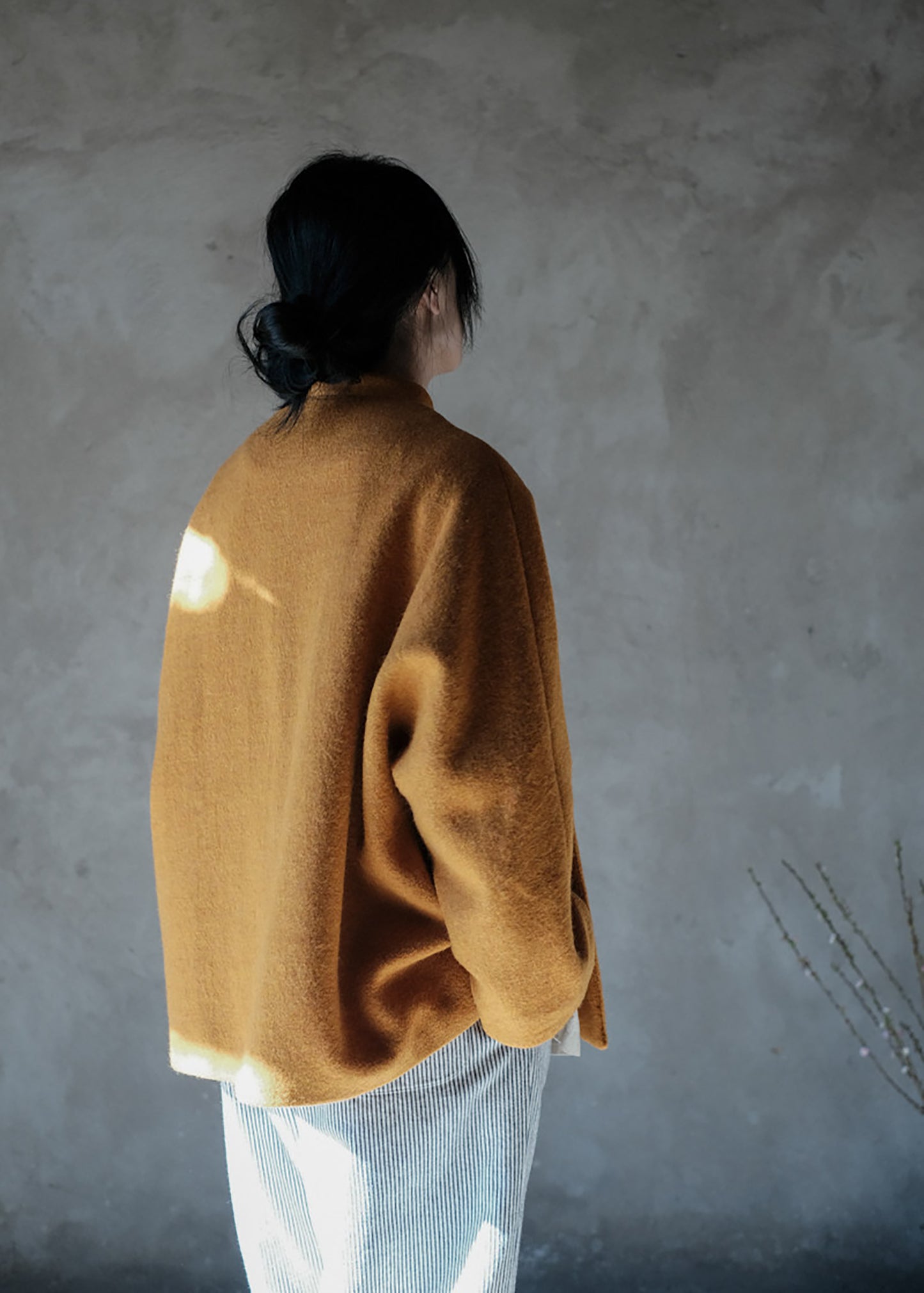 EDOA Wool Diagonal Placket Chinese Jacket