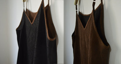 edoa Reversible Mud Silk Jacquard Camisole Dress