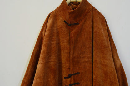edoa Mud Tussah Silk Corduroy Long Coat 