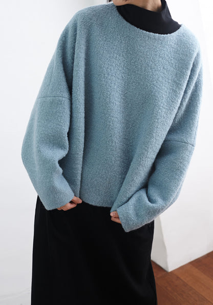 edoa Boiled Wool Oversized Bat Sleeve Pullover Jacket