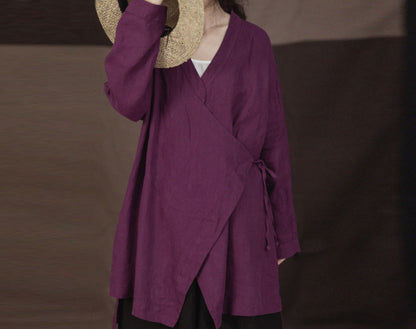 edoa Chinese Style Linen Top
