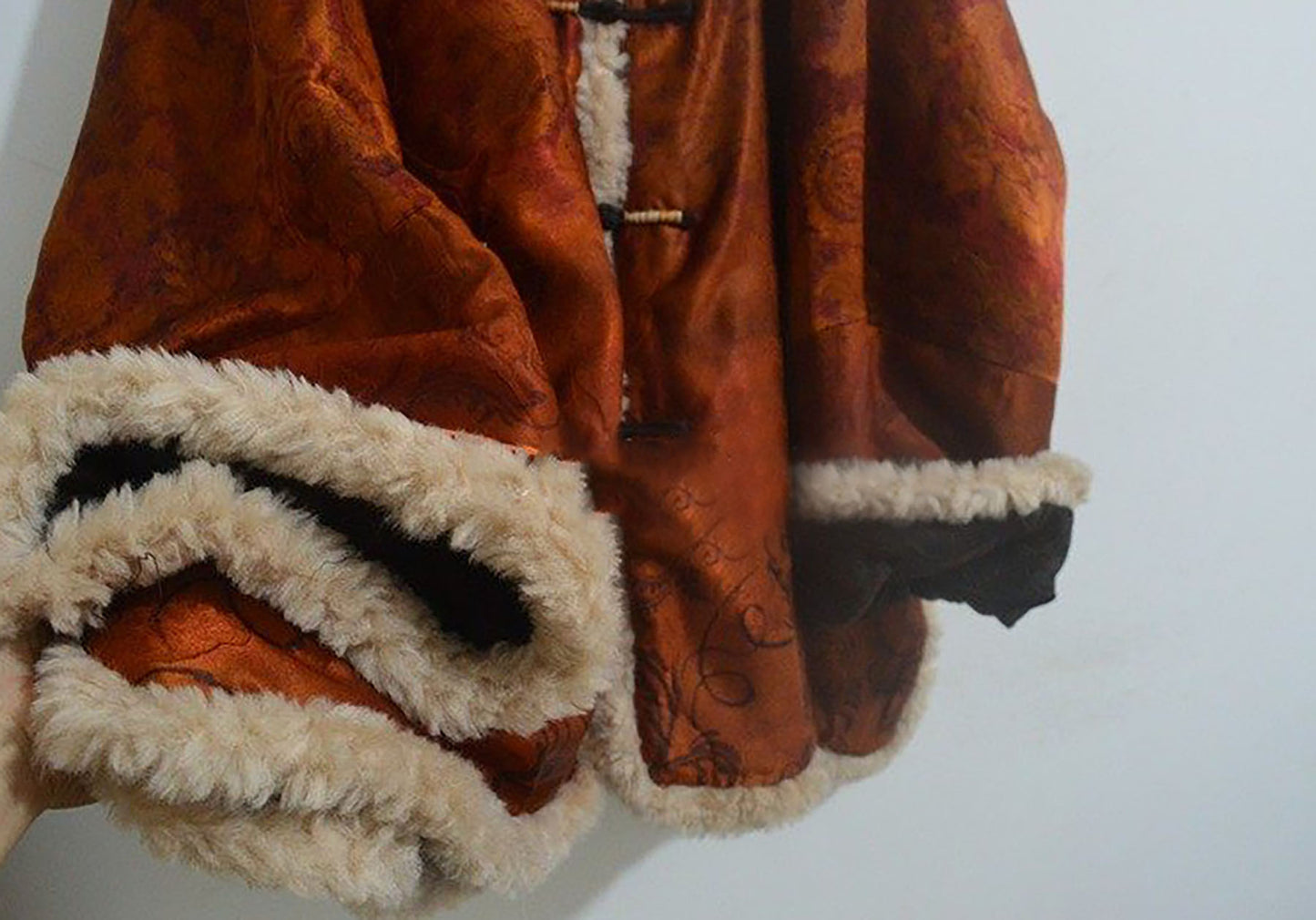 Oversized Printed Mud Silk Charmeuse Padded Coat co0173 X314