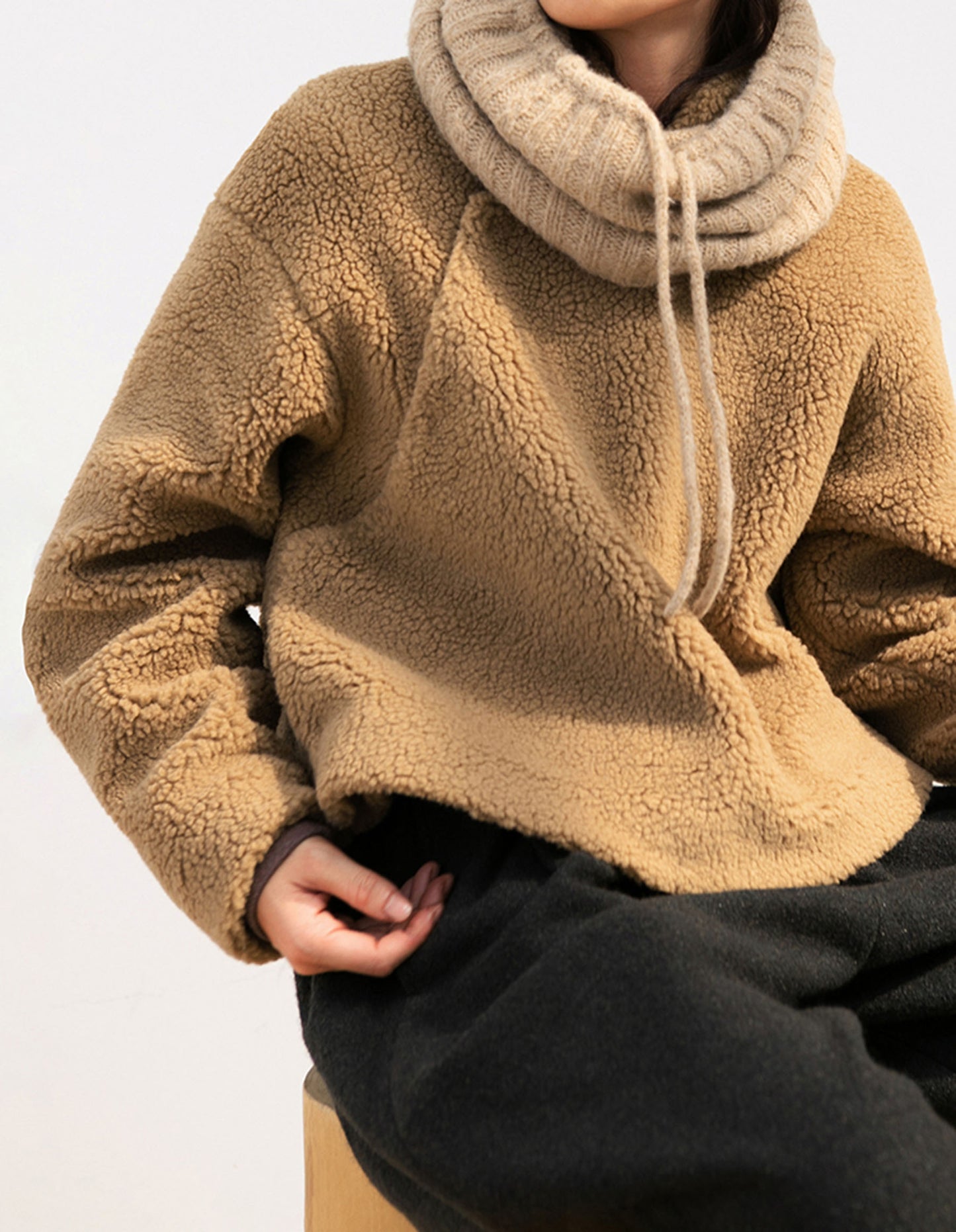 edoa Sherpa Fleece Short Chinese Style Coat 