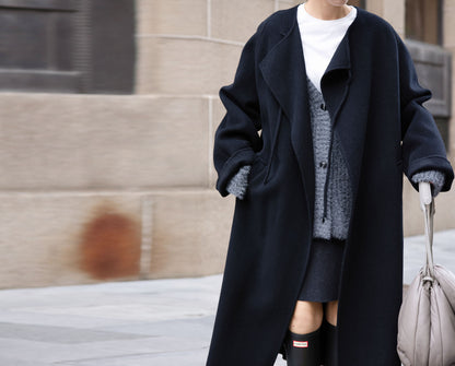 edoa Double Face Wool Tie Coat 